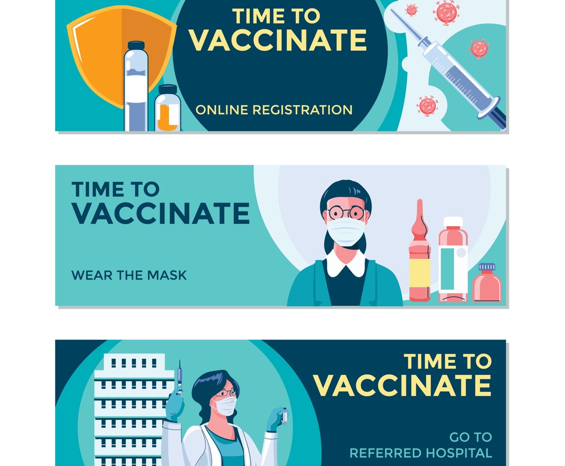 Time to Vaccination Covid19 Banner Concept