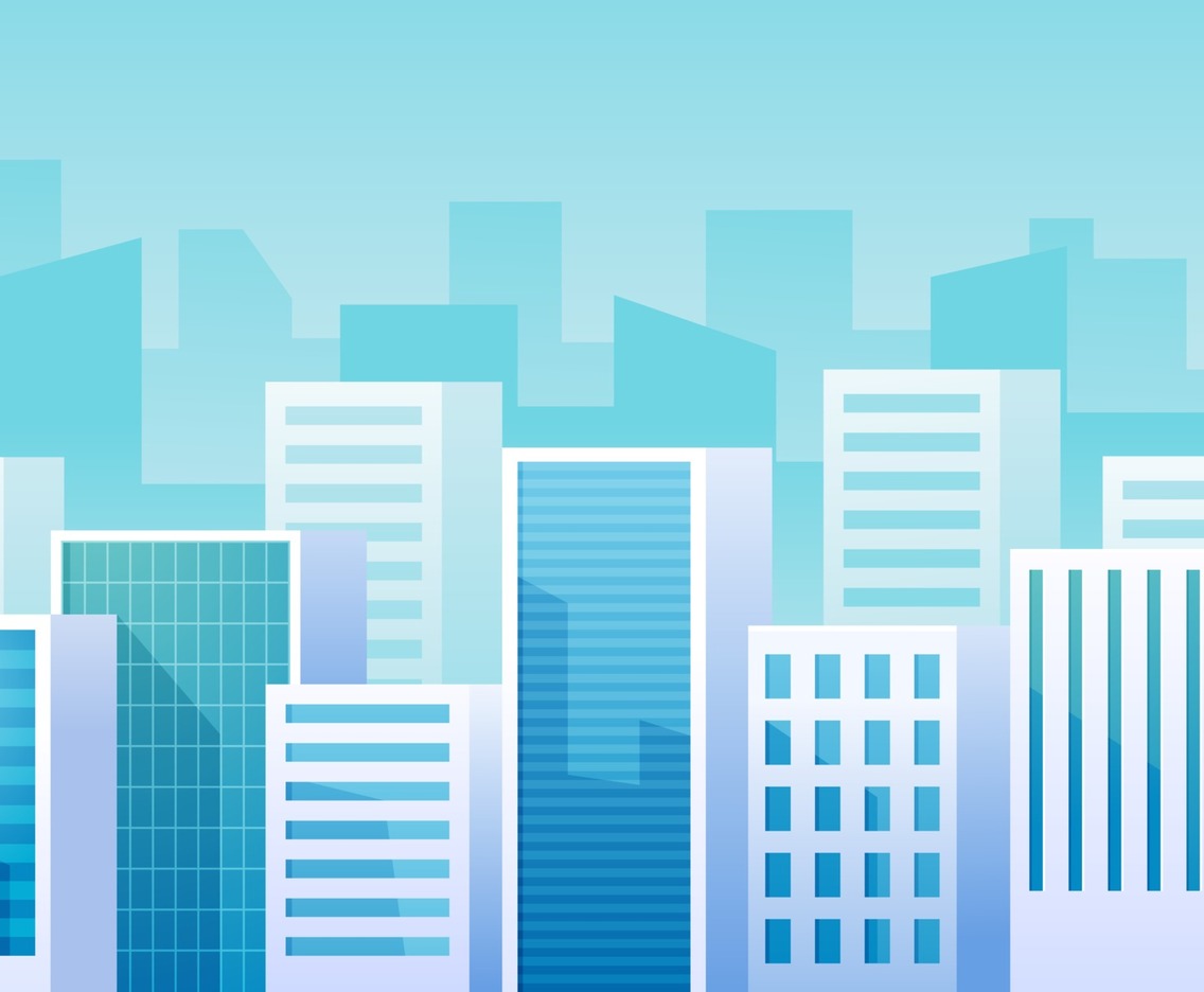 Modern Cityscape with Landscape View Background