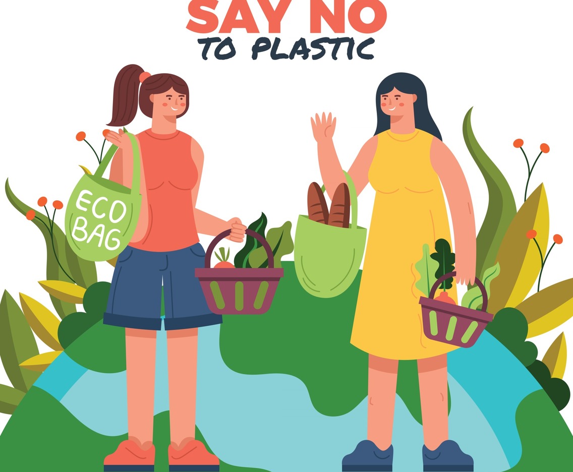Two Person Discuss How to Use Less Plastic