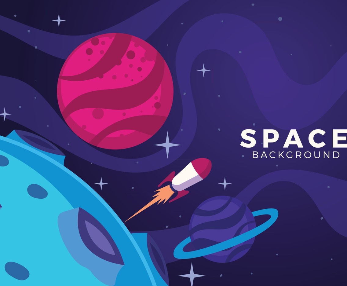 Space Ship Fly Across the Moon