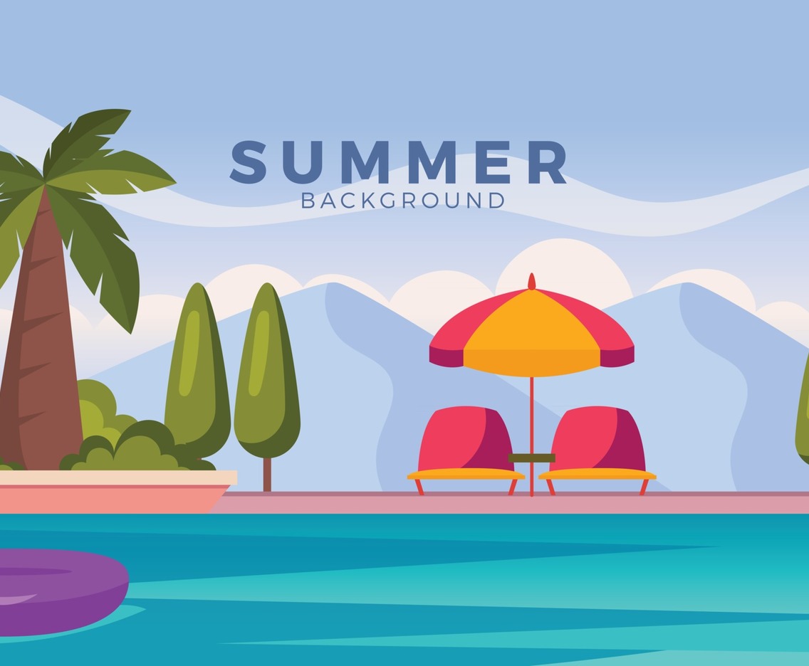 Background of Swimming Pool in the Mountain