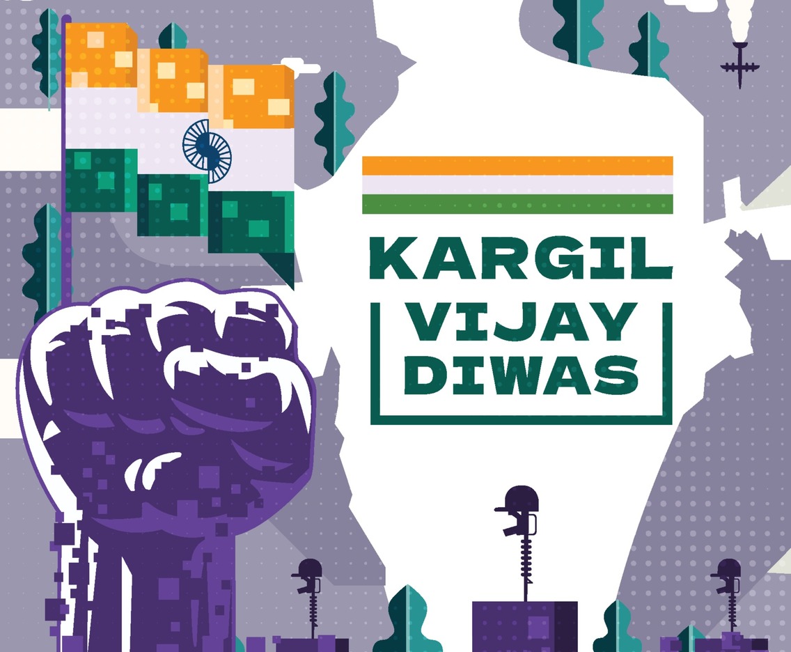 Kargil Vijay Diwas Composition Pixelate Concept