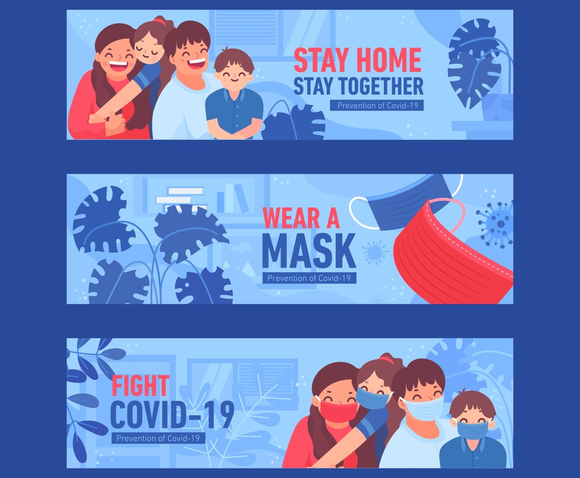 Prevention Covid-19 Banner Illustration