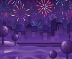 Colorful Fireworks Background Template