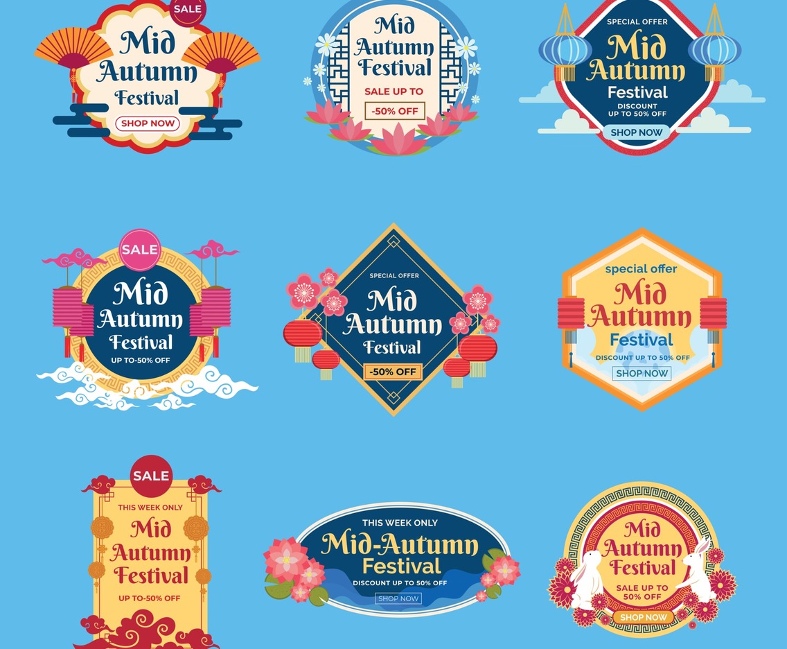 Mid Autumn Festival Sale Badges