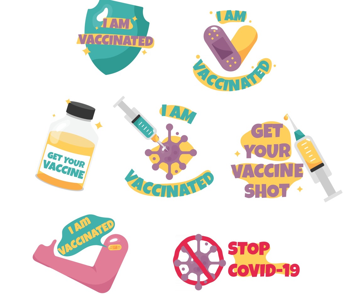 Covid-19 Vaccinated Stickers