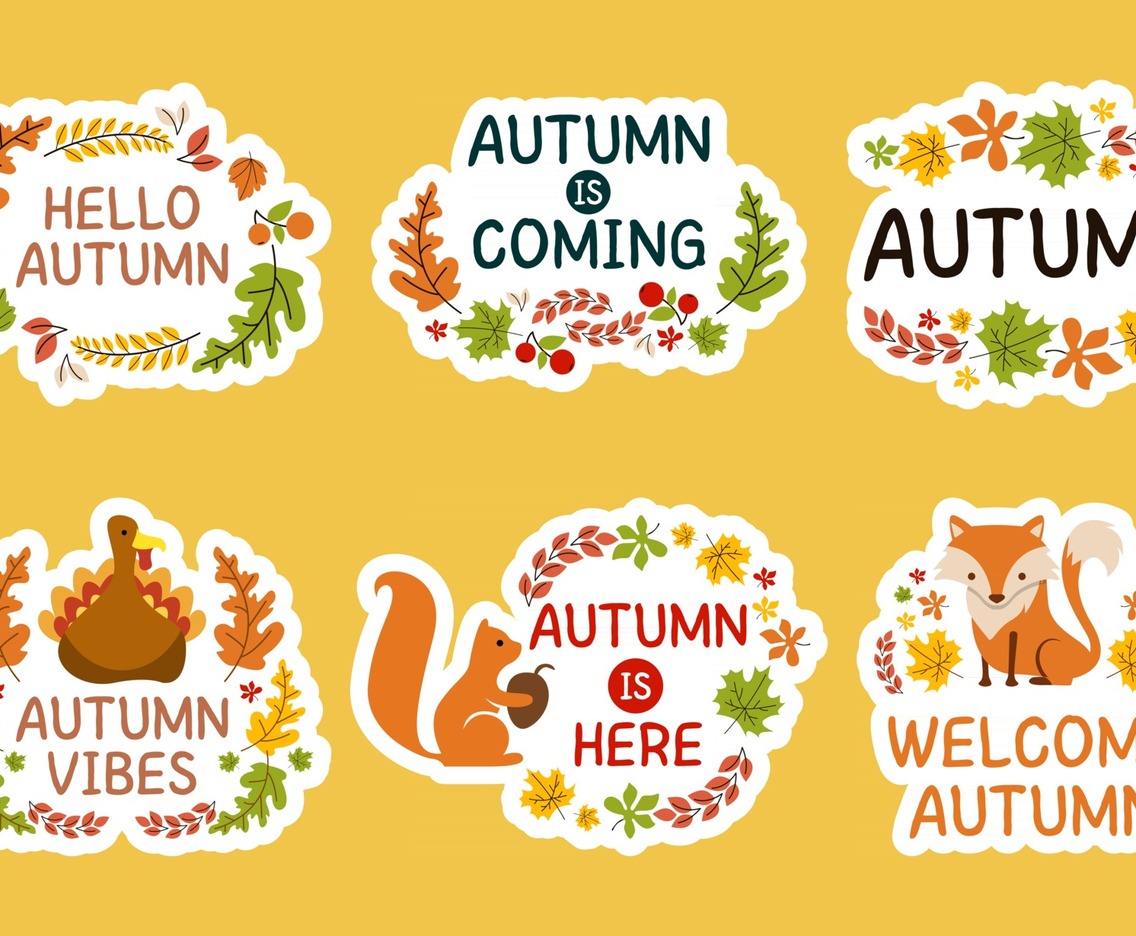 Autumn Flora and Fauna Sticker Set
