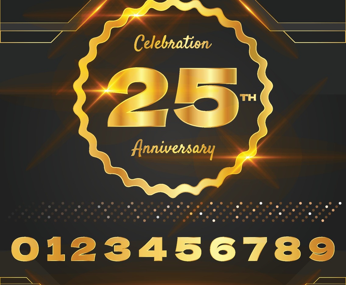 Luxury Gold Anniversary Badges Concept