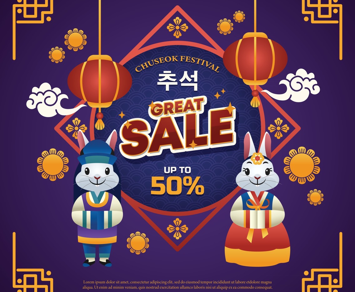 Chuseok Festival Sale Poster