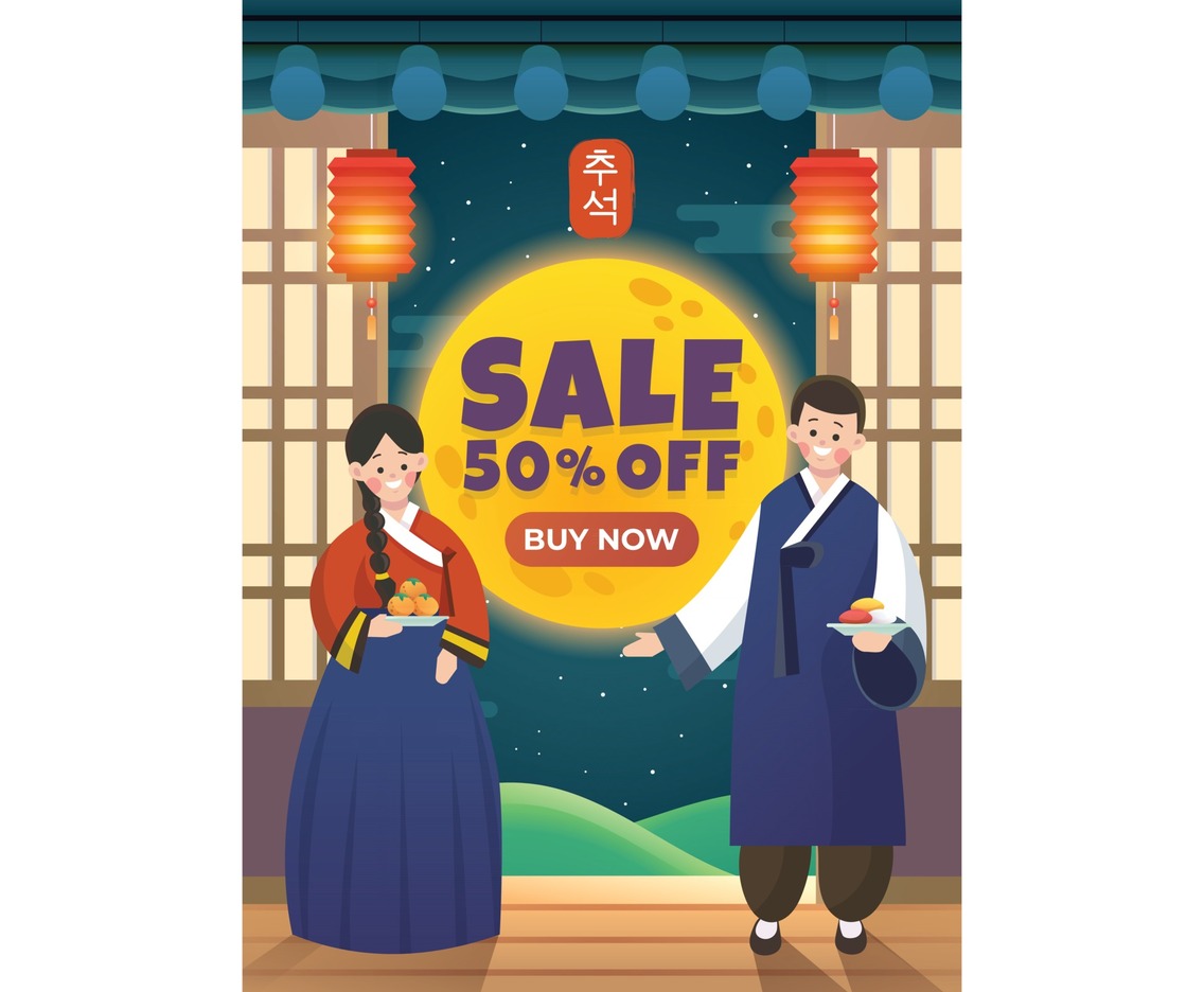 Celebrate Chuseok Korea Thanksgiving Sale Poster