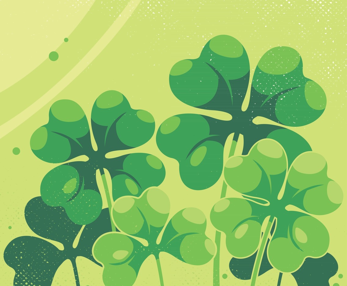 Grunge Clover Scenery Background