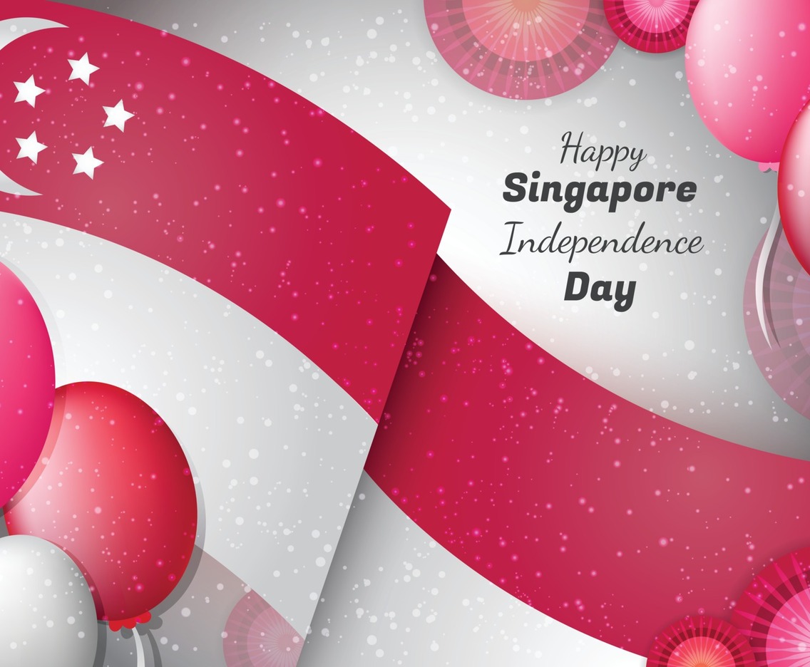 Happy Singapore Independence Day Background Template