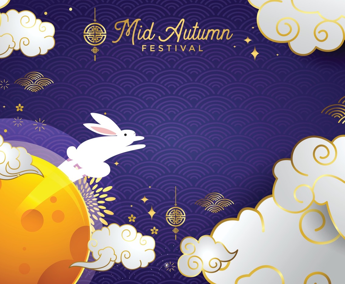 Mid Autumn Festival with Jumping Bunny Character