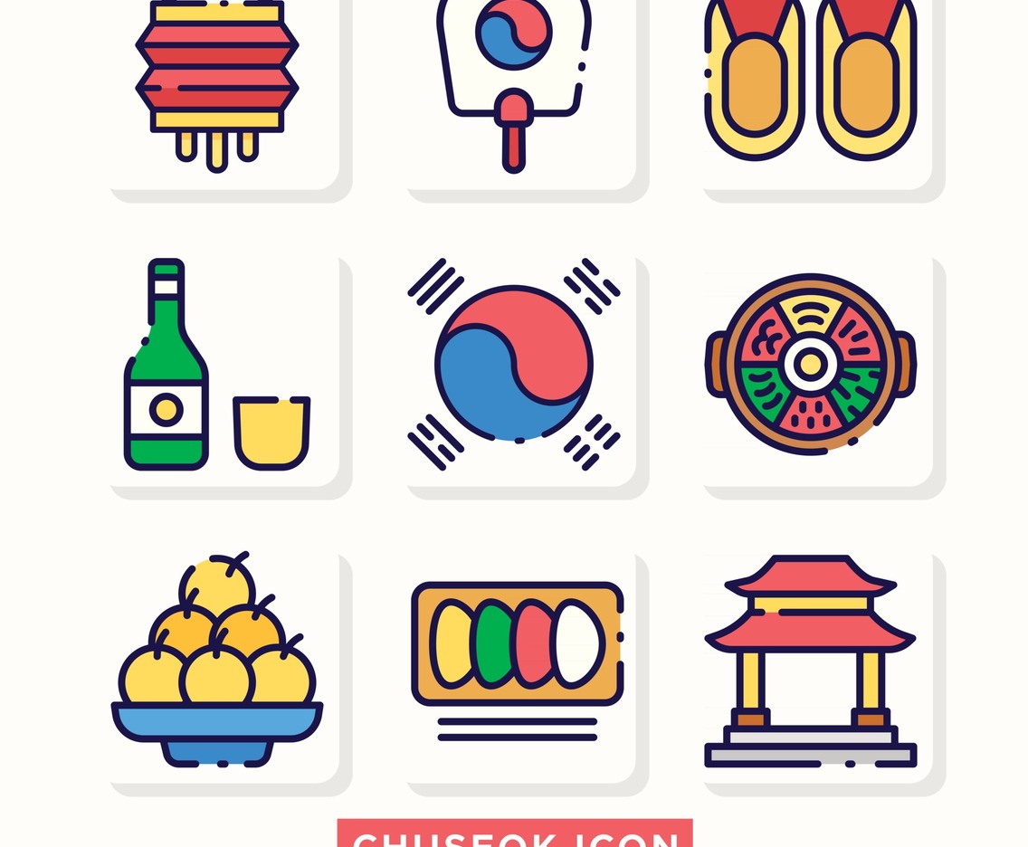 Korean Autumn Festival Chuseok Icon
