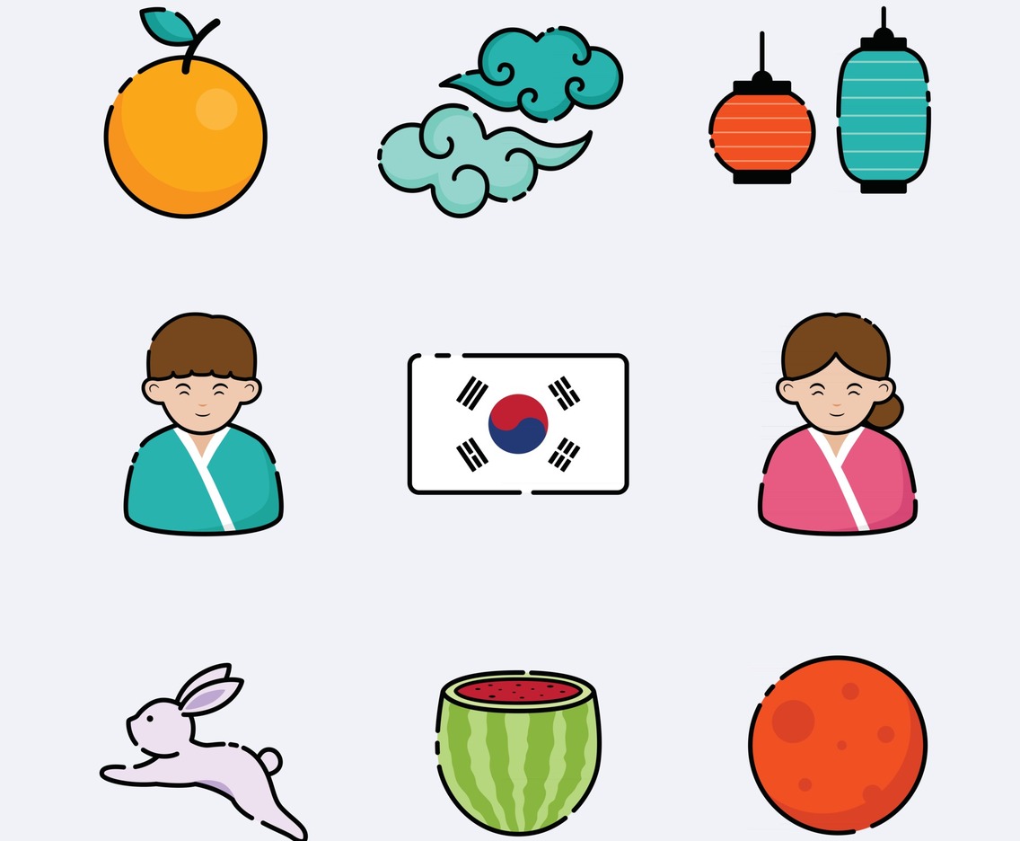 Chuseok Day Icon Set