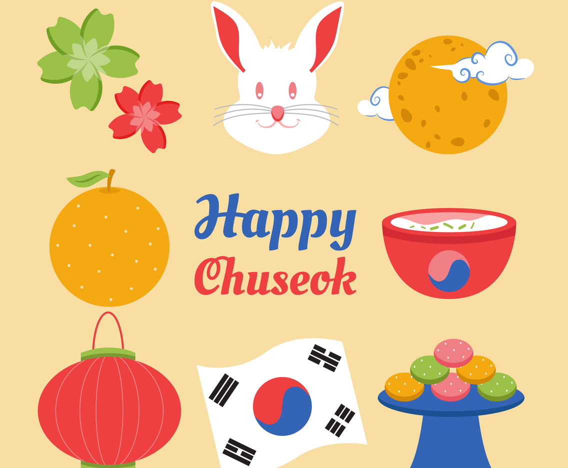 Happy Chuseok Day Icon Template Set