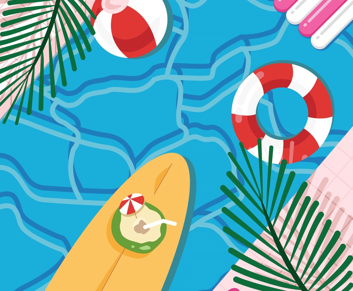Flat Swimming Background