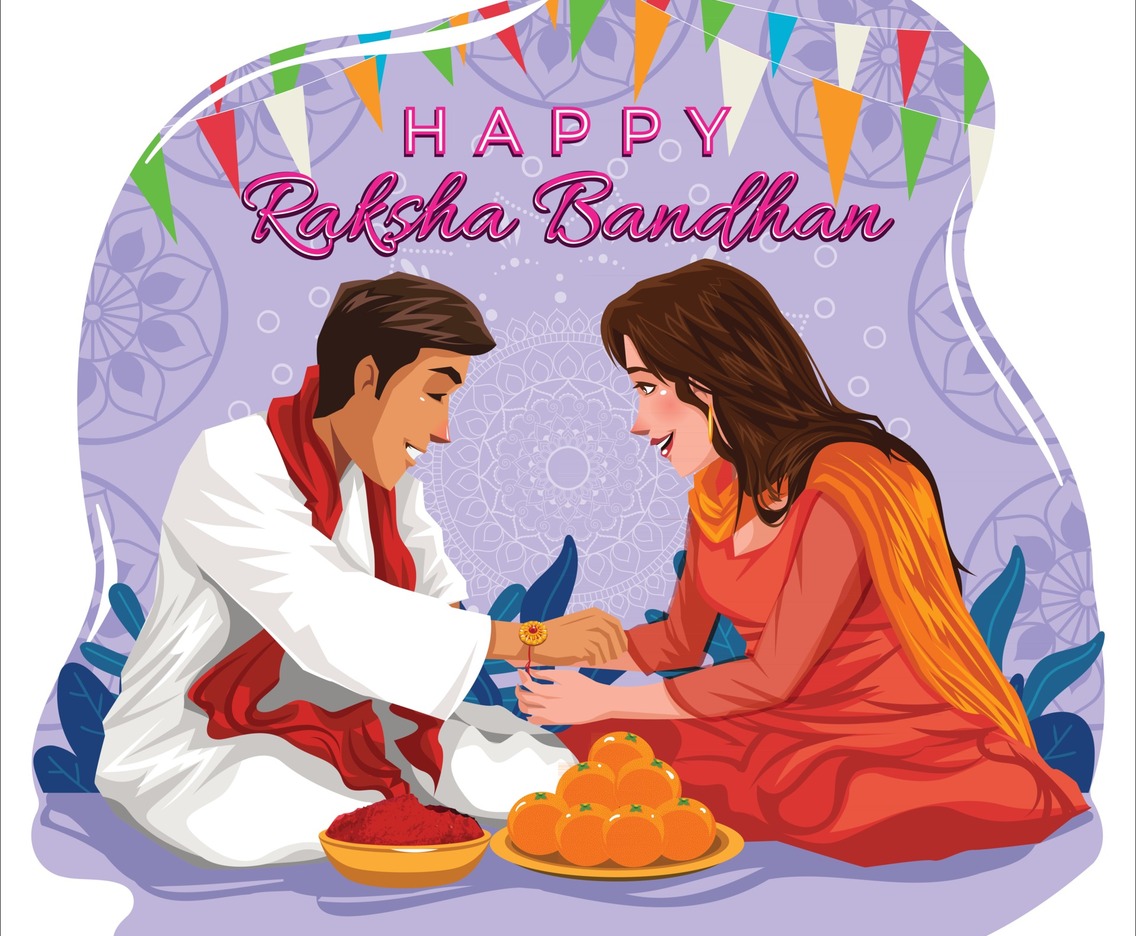 Happy Raksha Bandhan with Sibling Concept