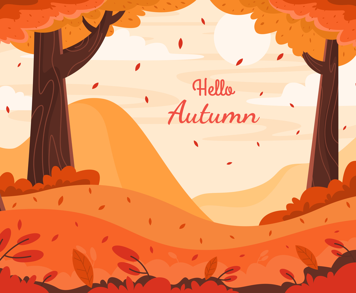 Warm Natural Autumn Scenery Background