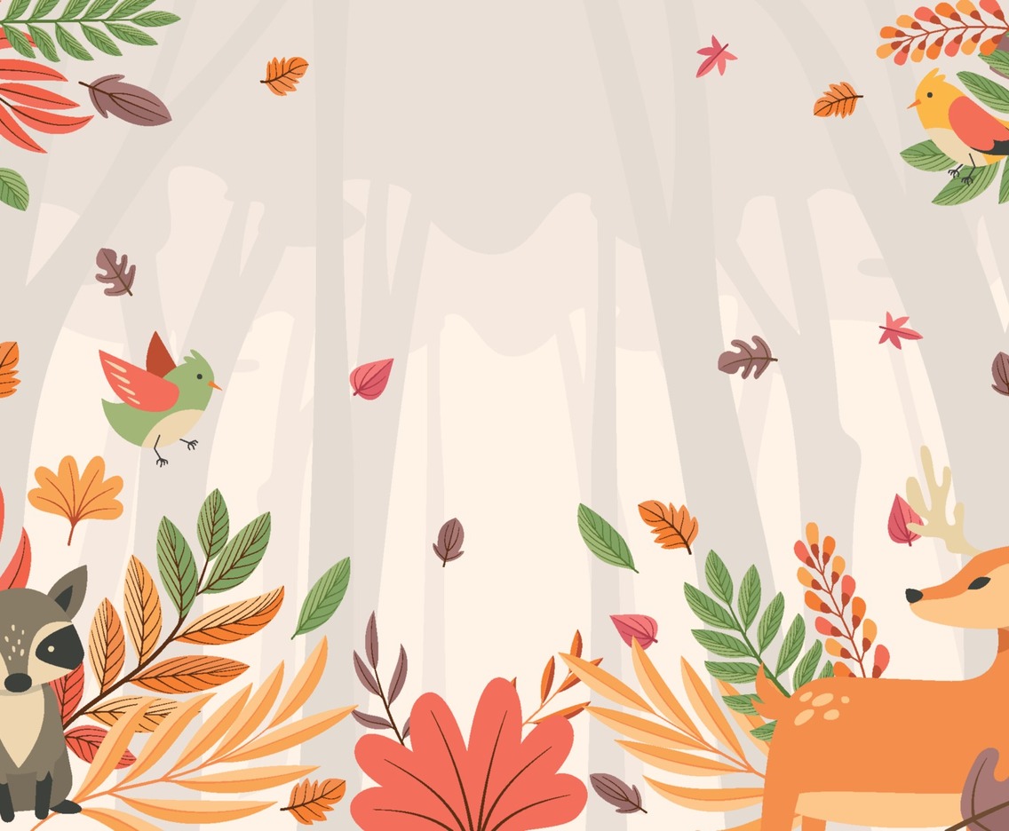 Autumn Nature with Flora and Fauna