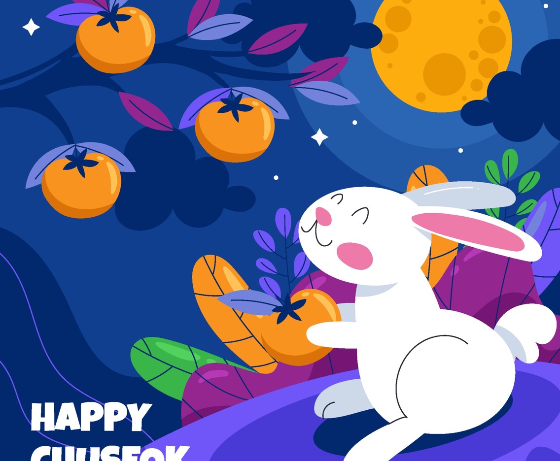 Happy Rabbit in Chuseok Night