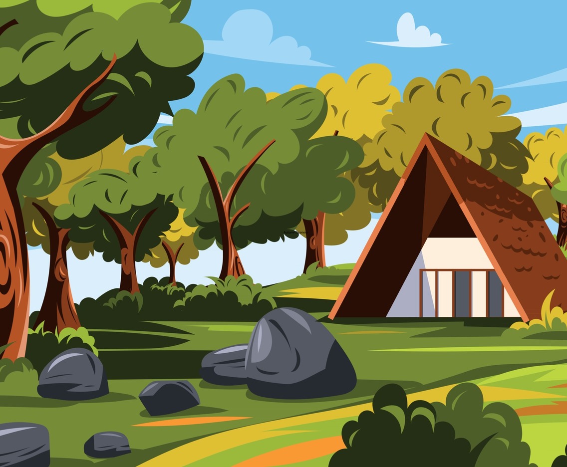 Autumn Scenery with a House