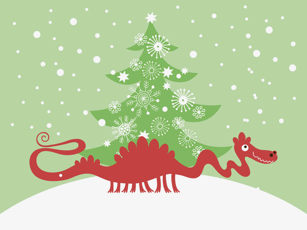 Vector Christmas Dragon