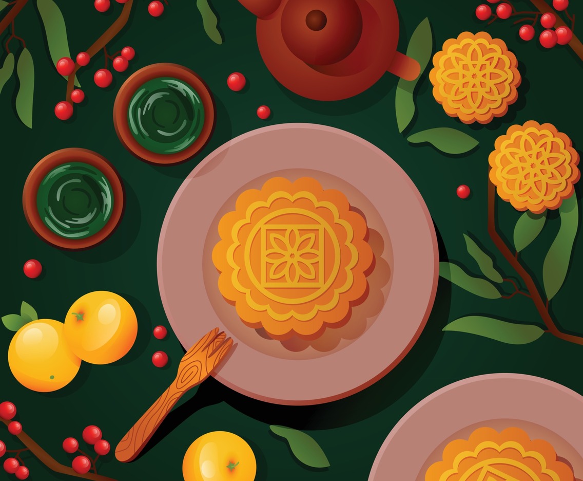 Delicious Moon Cake Mid Autumn Festival