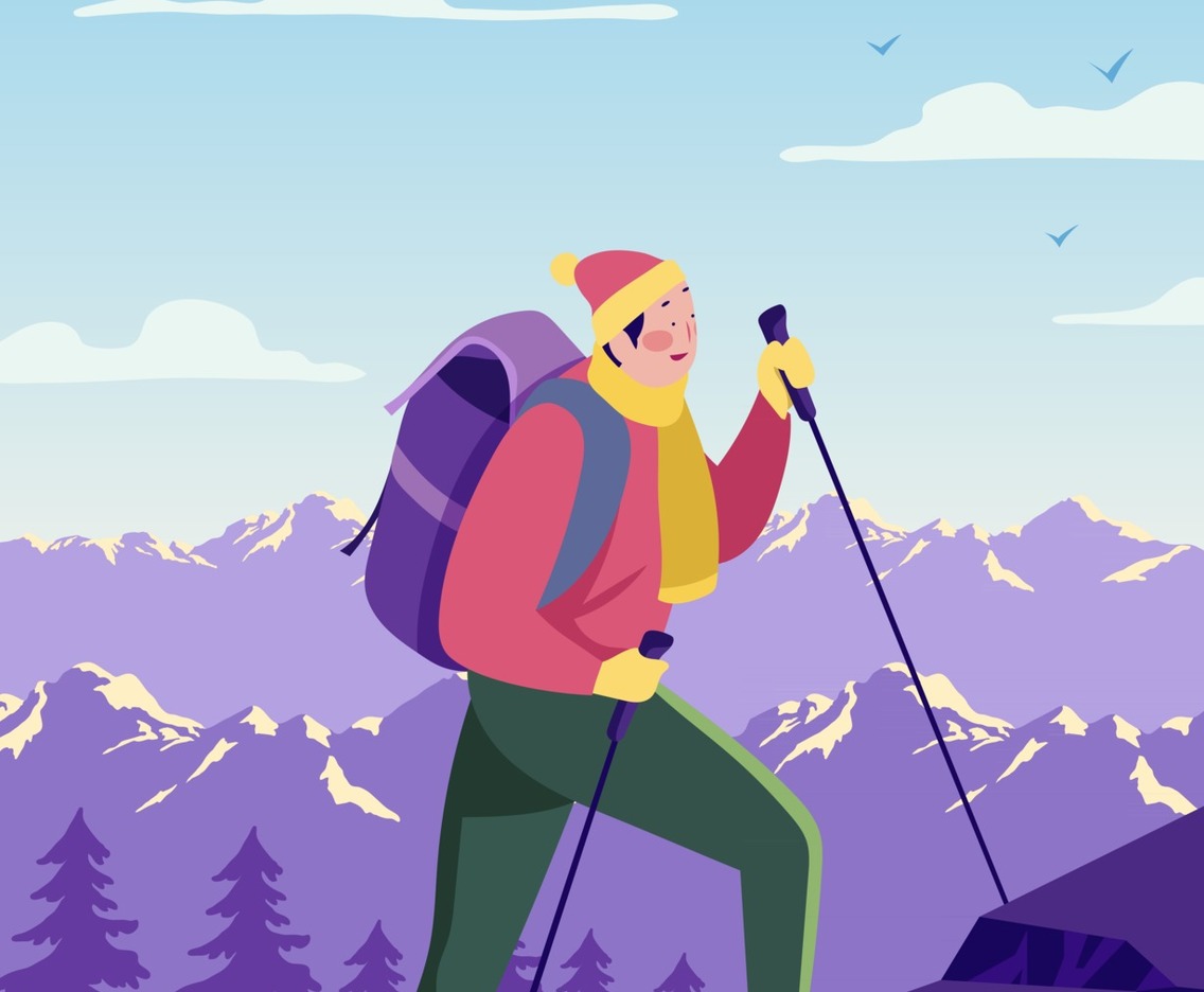 Man with Backpack Hiking Adventure