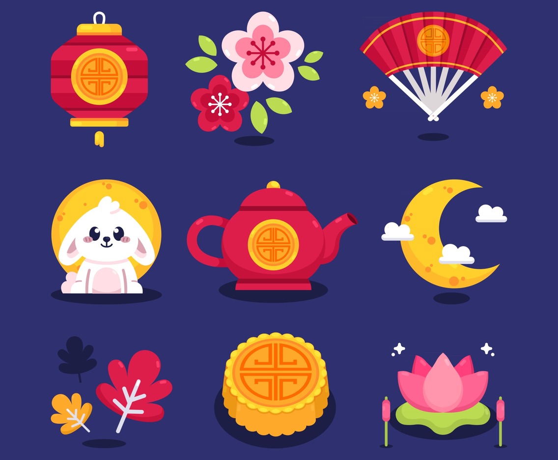 Set of Mid Autumn Icon