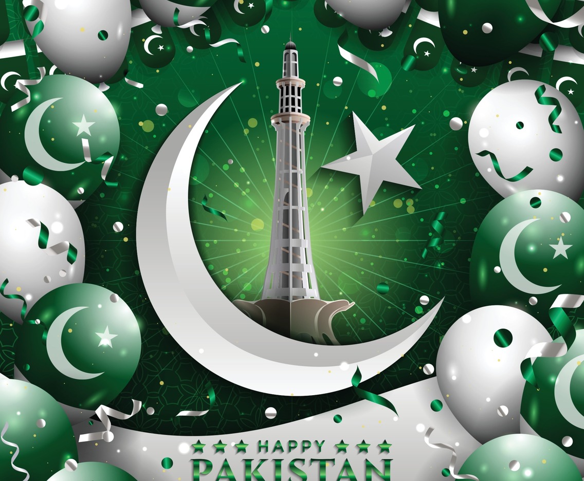 Happy Pakistan Independence Day with Monument of Minar