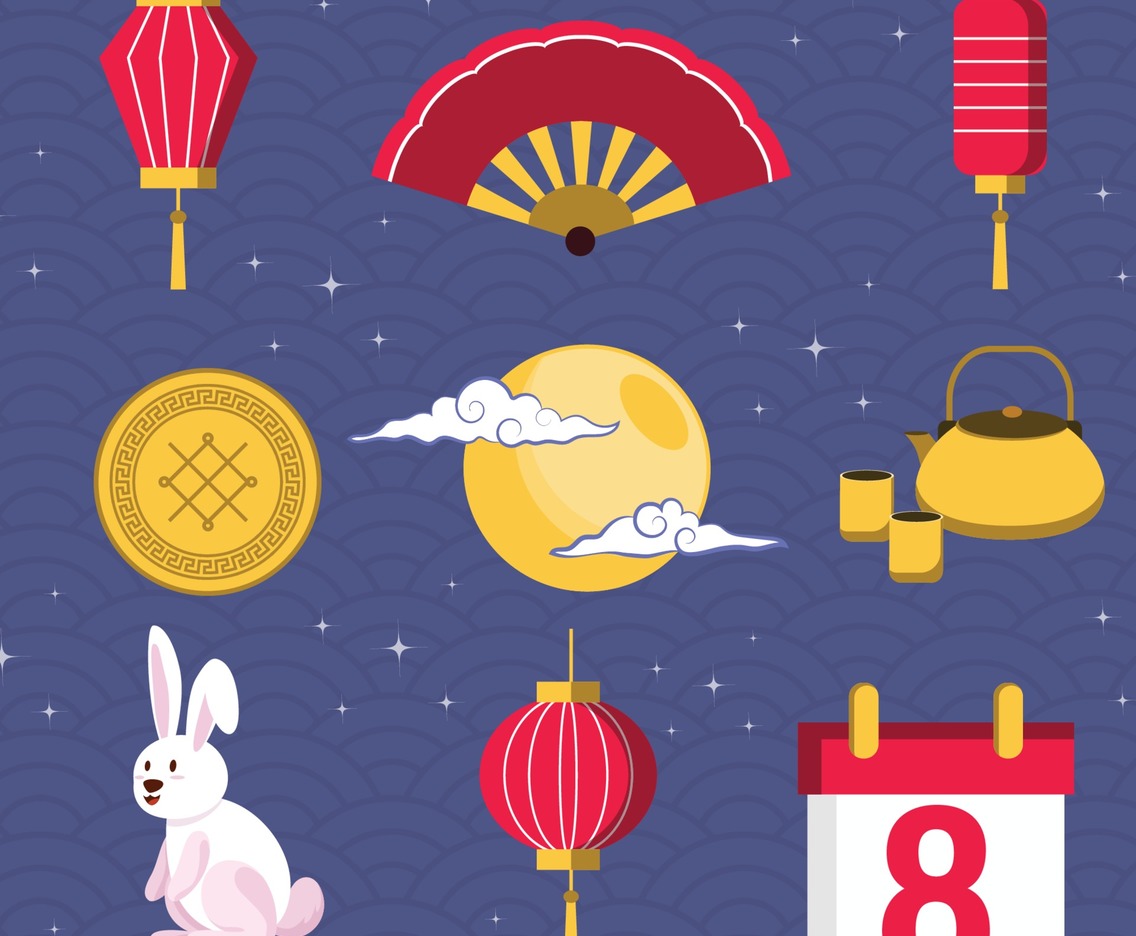Mid Autumn Festival Icon Set