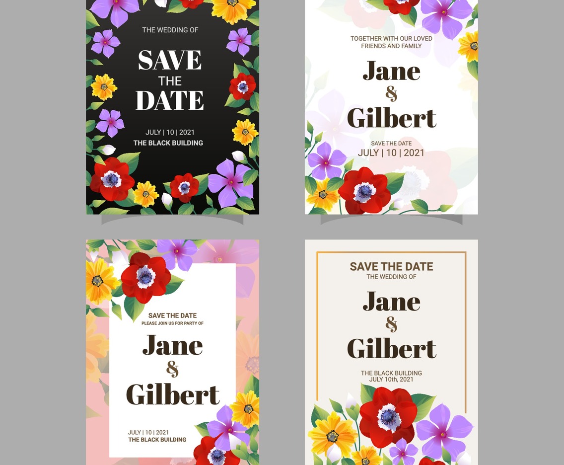 Floral Invitation Card Collection