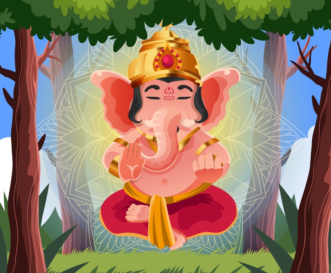 Peacefull Glow Ganesh Chaturthi in a Forest