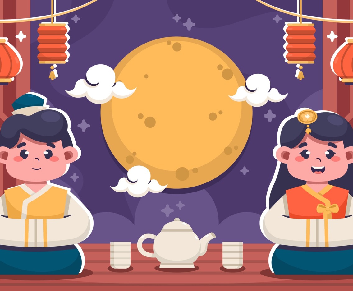 Couple Celebrating Mid-Autumn