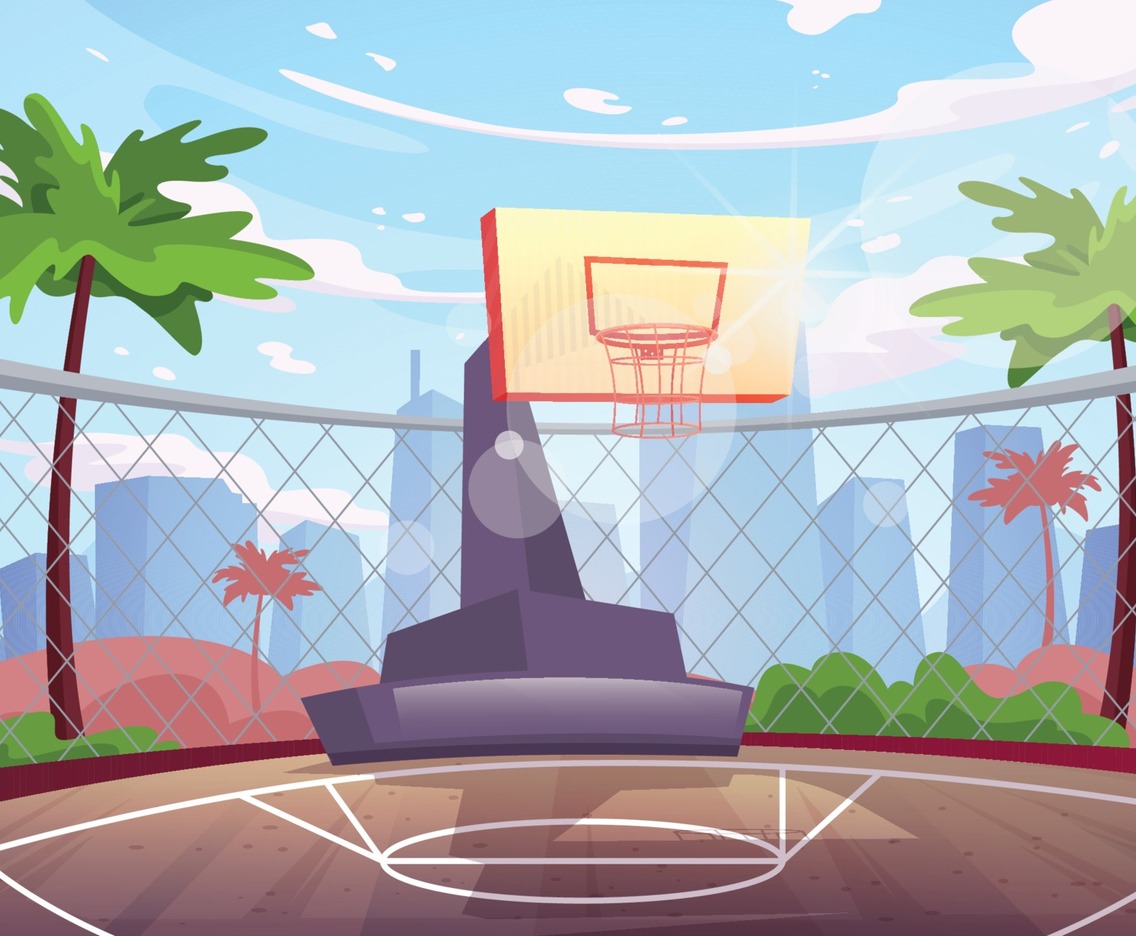Outdoor Basketball Court Background