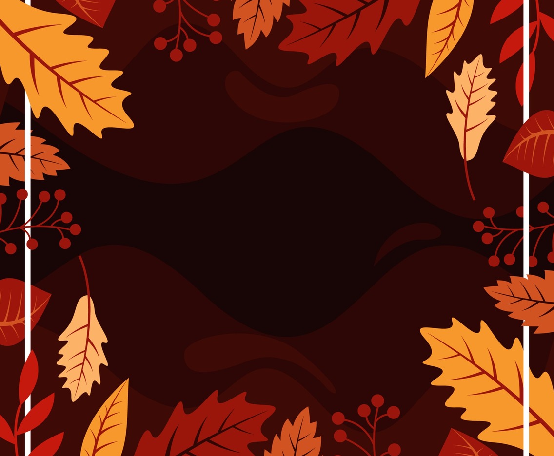 Autumn Leaves Floral Frame Background