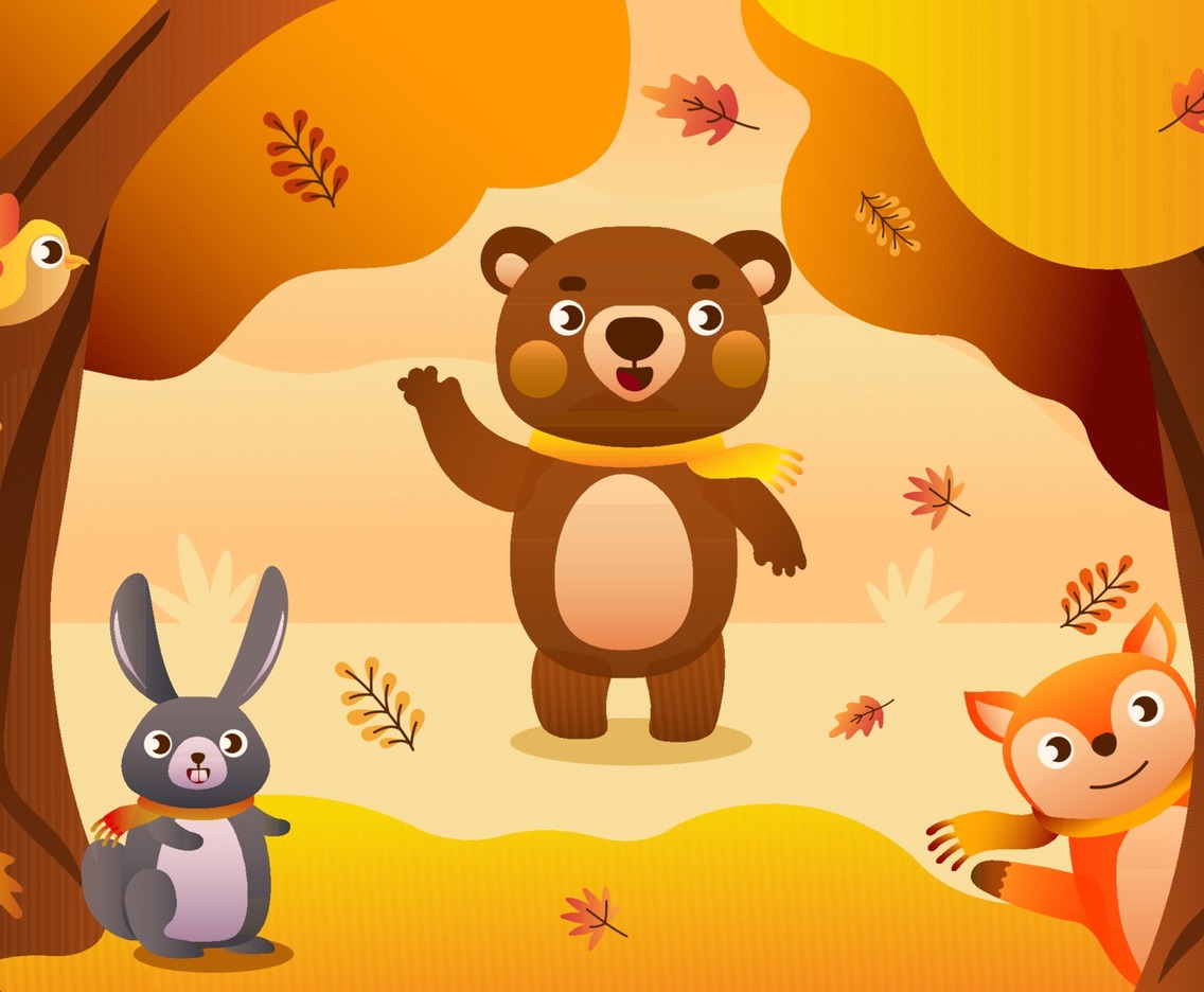 Cute and Adorable Autumn Floral Fauna Background