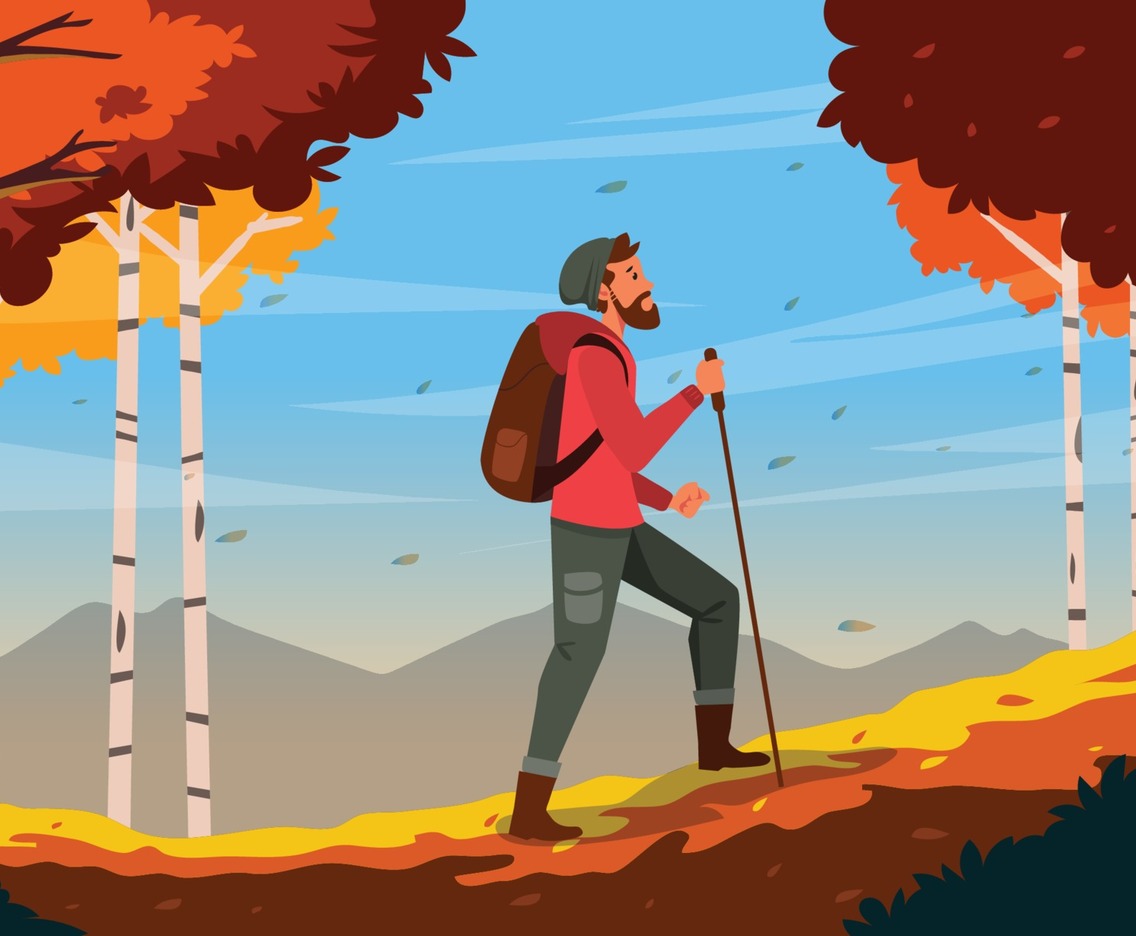 Hiking in Autumn Season