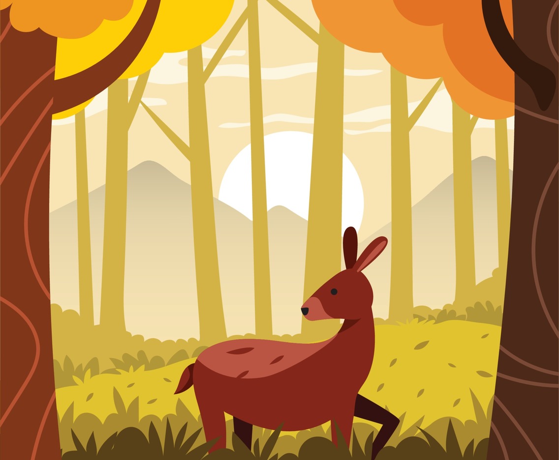 Deer in the autumn season