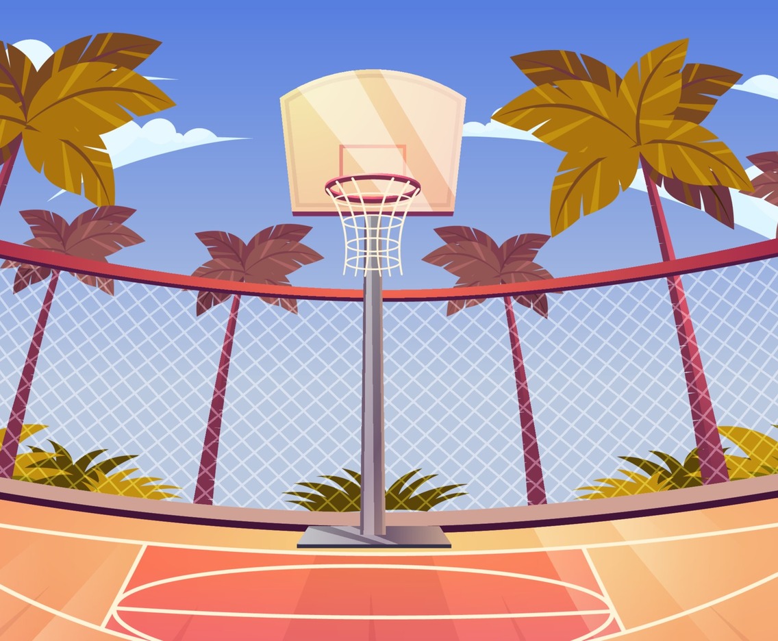 Outdoor Basketball Court Background