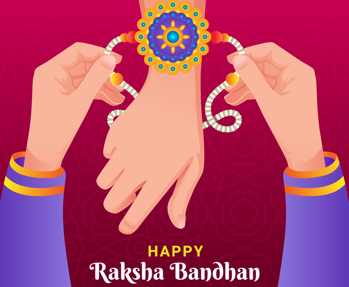 Couple Giving Bracelet on Raksha Bandhan Celebration