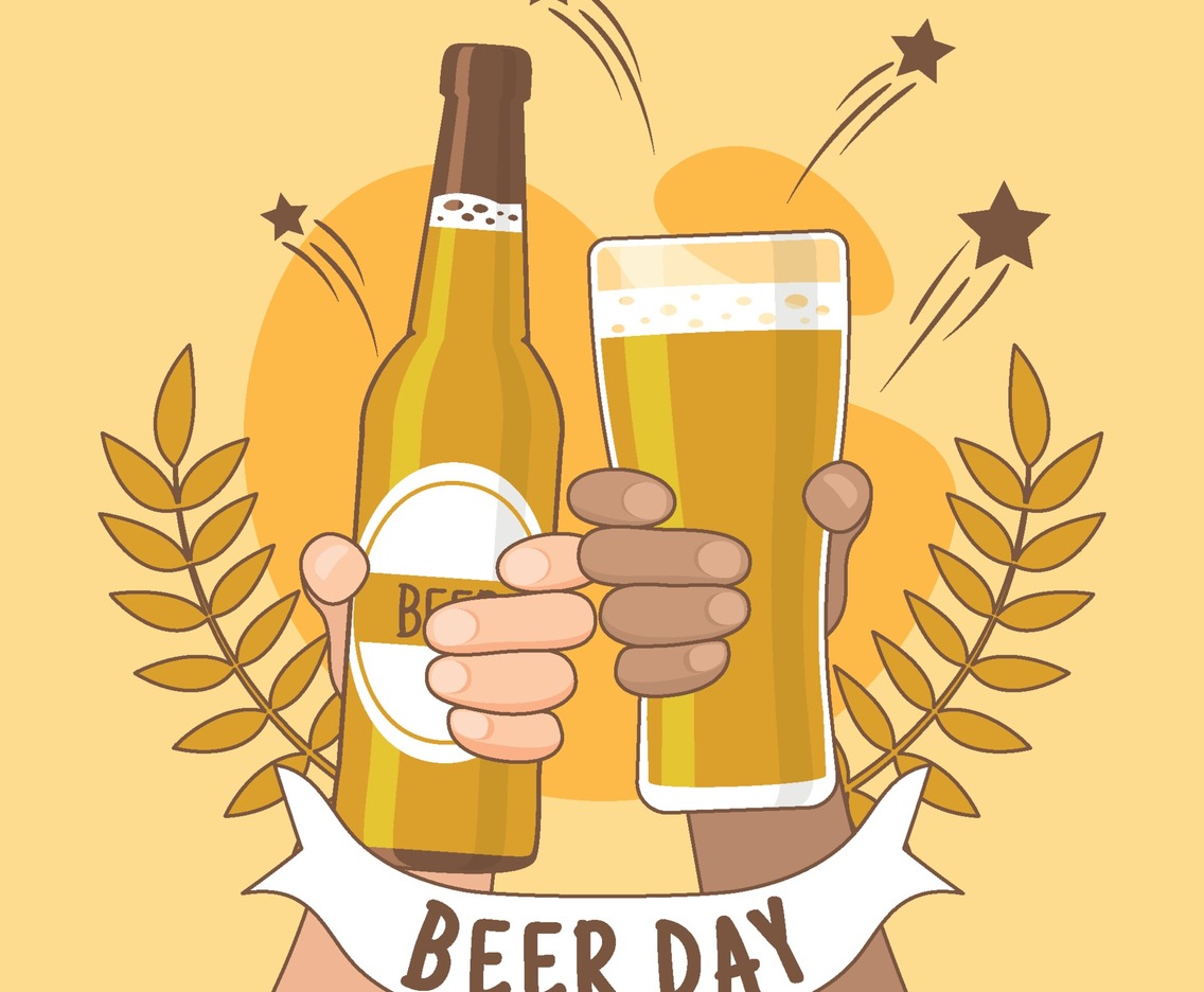 International Beer Day Background Template