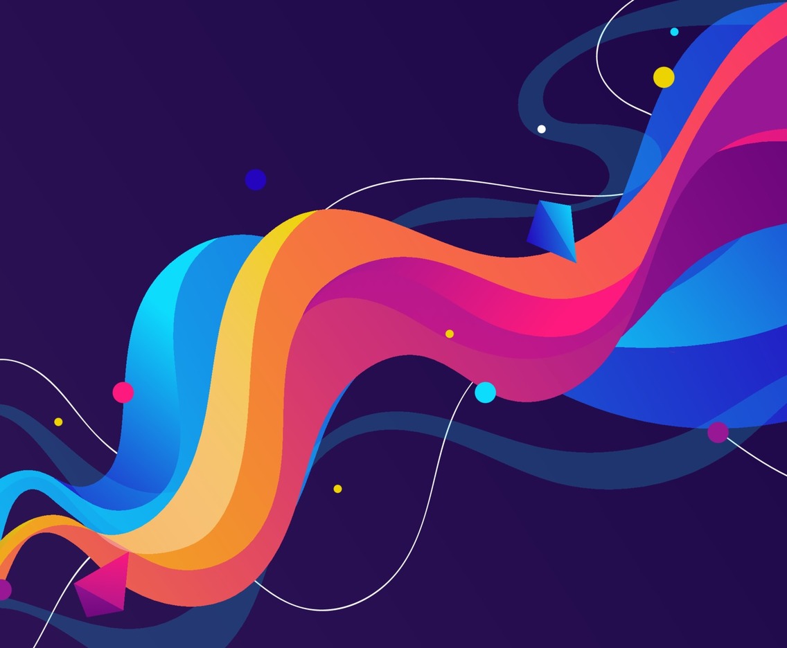 Colorful Gradient Wavy Abstract Background