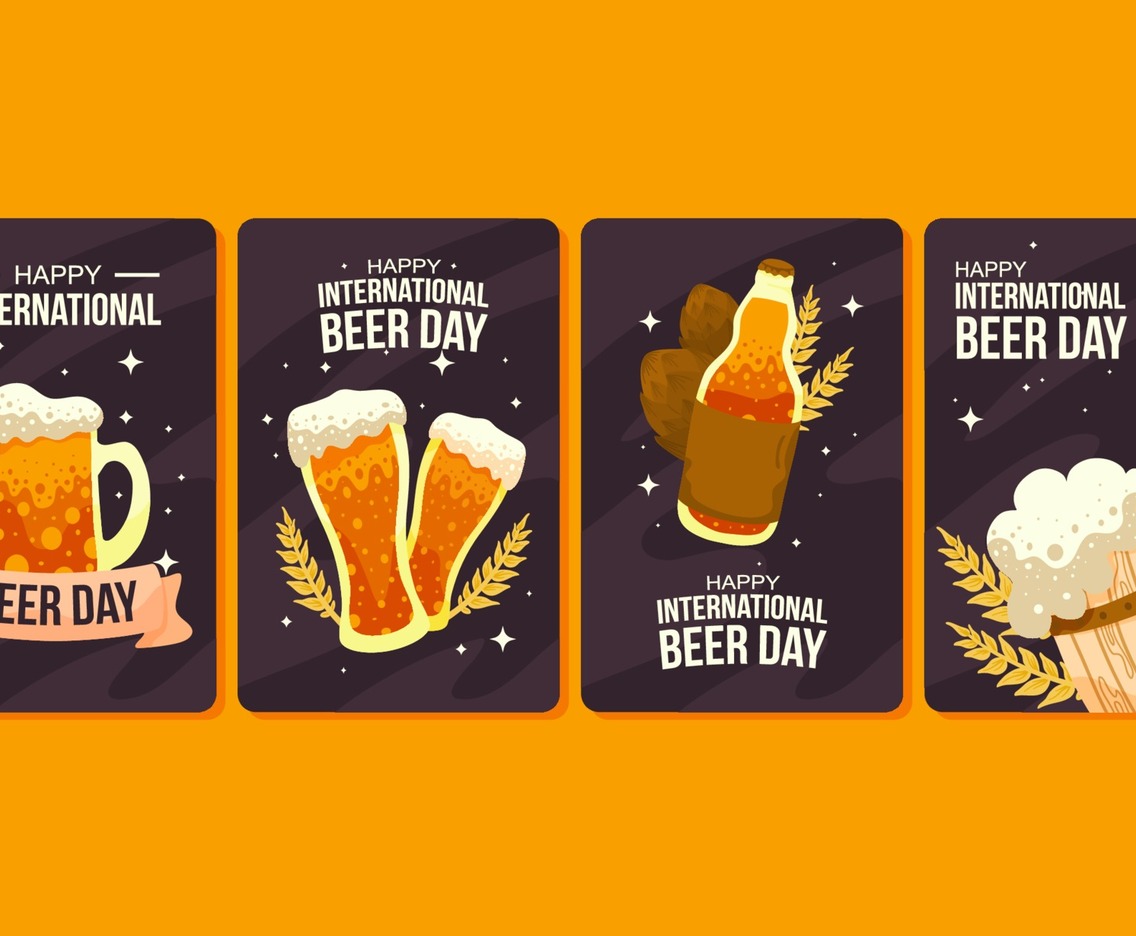 Set of Cards for International Beer Day