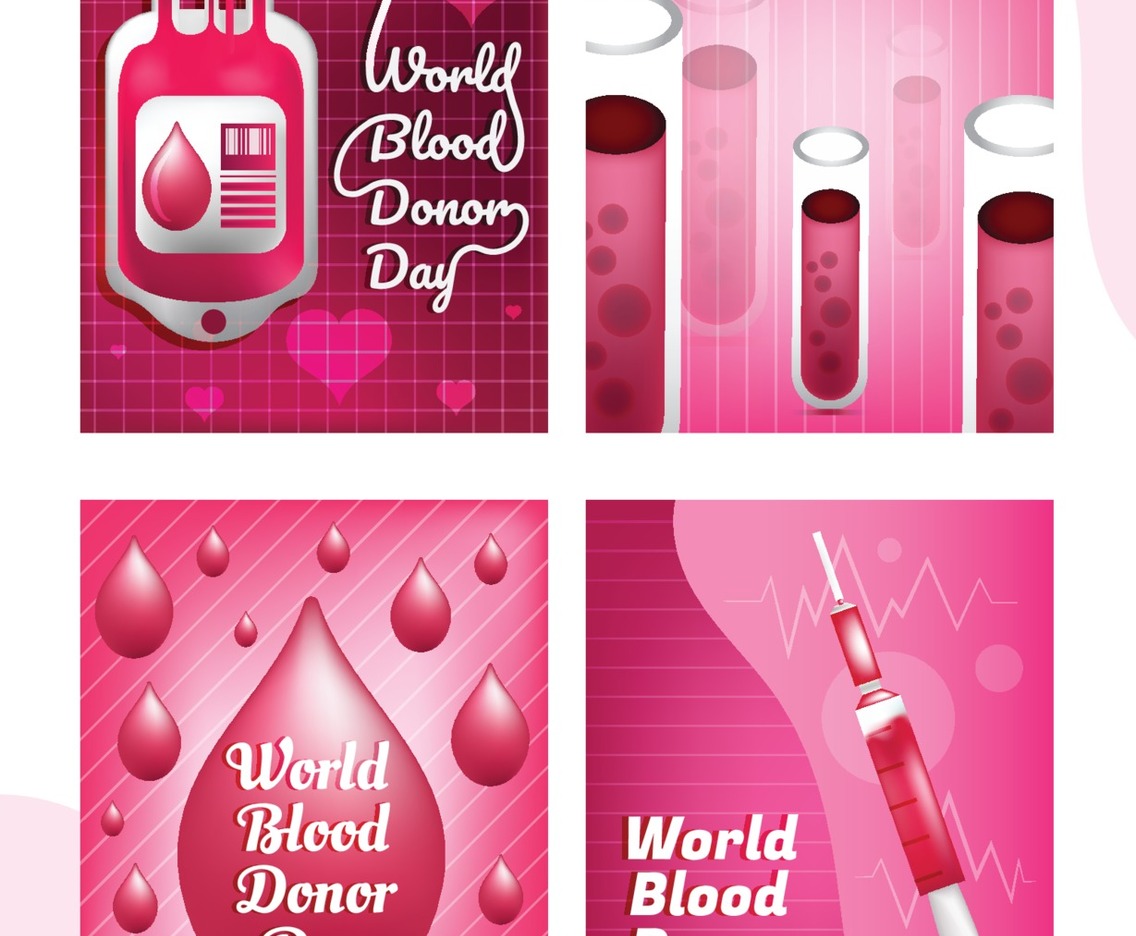 World Blood Donor Day Card Template Set