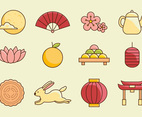 Mid Autumn Festival Icon Set
