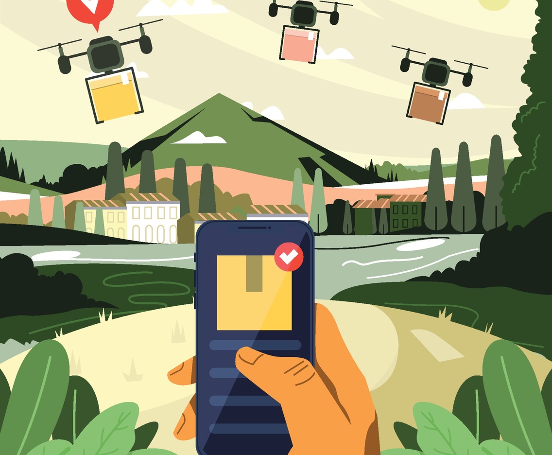 Watch Online Drone Delivery Status on Smartphone