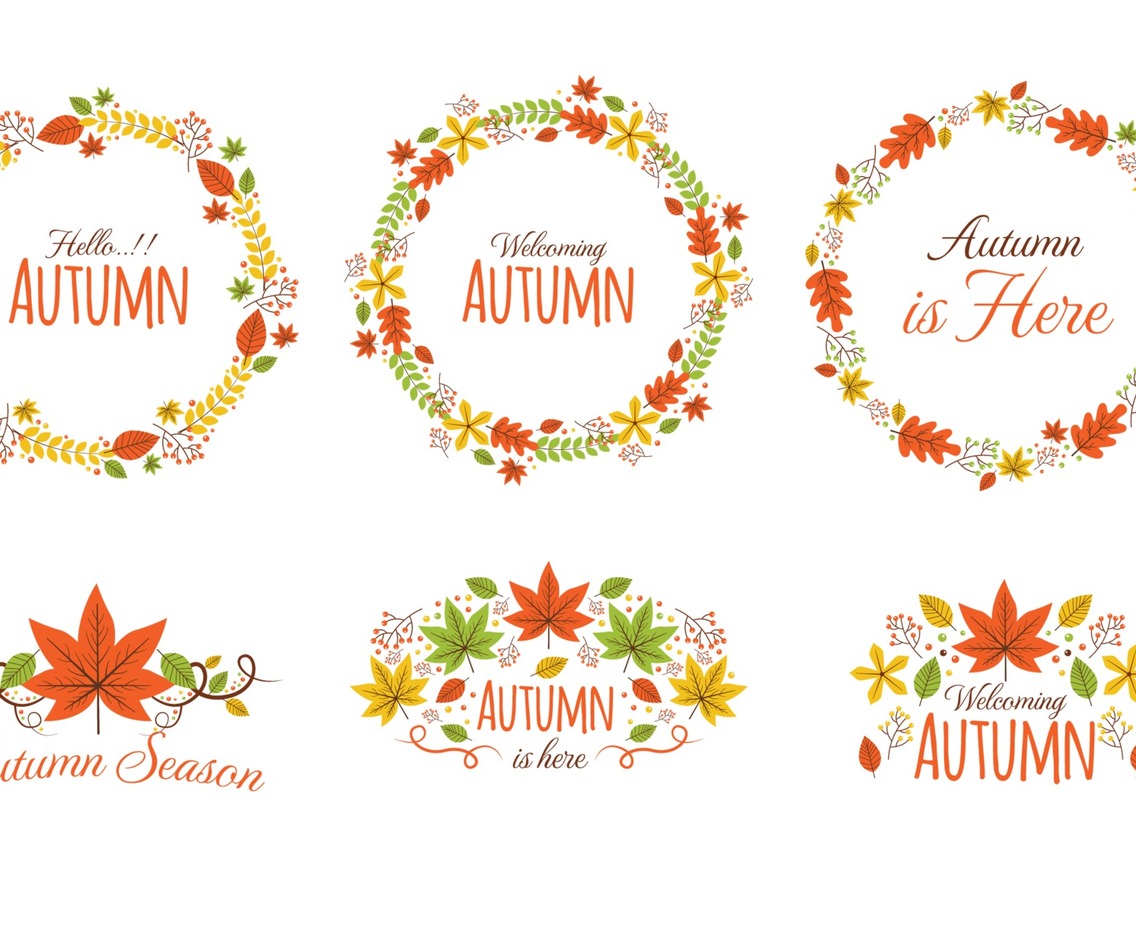 Floral Autumn Badge Collection