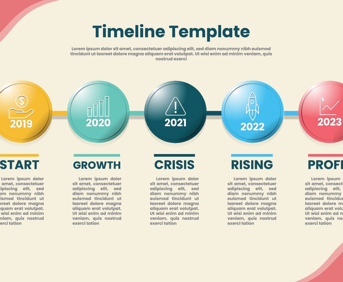 Infographic Timeline Templete with Pastel Color